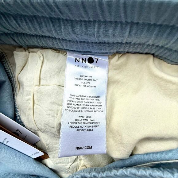 NWT NN07 “Gregor” twill shorts in light blue Size XL - Picture 7 of 10